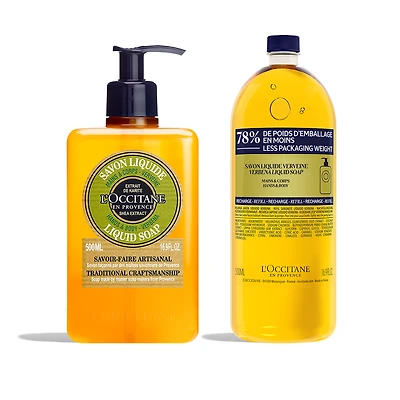 Shea Verbena Liquid Soap + Refill Duo