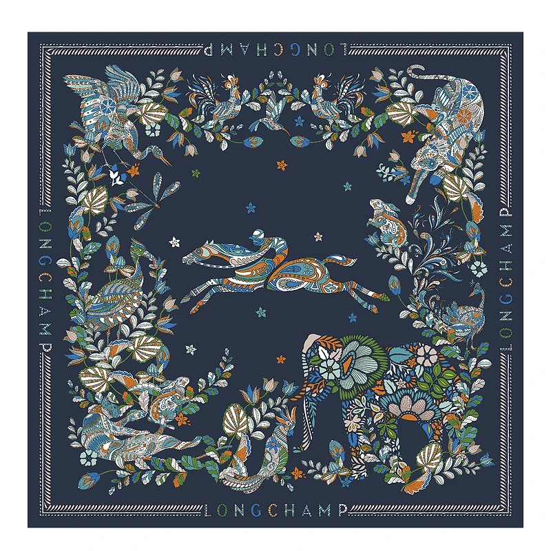 Forêt Longchamp Silk scarf 90