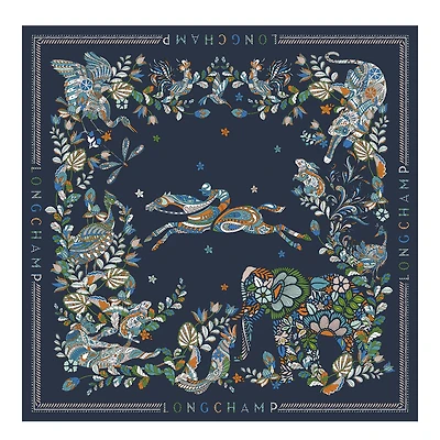 Forêt Longchamp Silk scarf 90