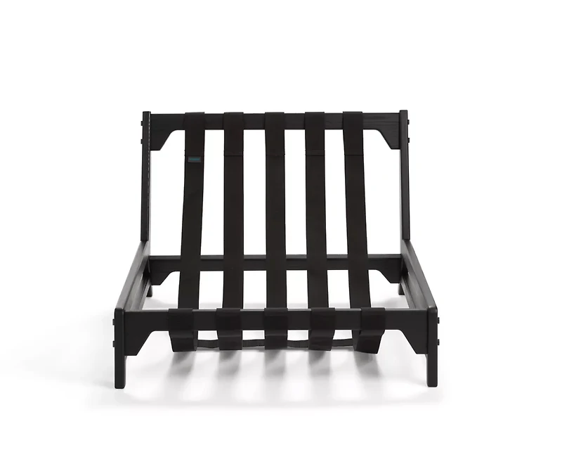 PillowSac Accent Chair Frame: Black Wood, Black Webbing & Gunmetal Hardware