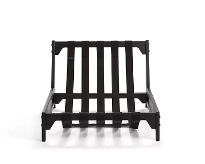 PillowSac Accent Chair Frame: Black Wood, Black Webbing & Gunmetal Hardware