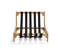 PillowSac Accent Chair Frame: Blonde Wood, Black Webbing & Nickel Hardware
