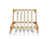 PillowSac Accent Chair Frame: Blonde Wood, Tan Webbing & Nickel Hardware