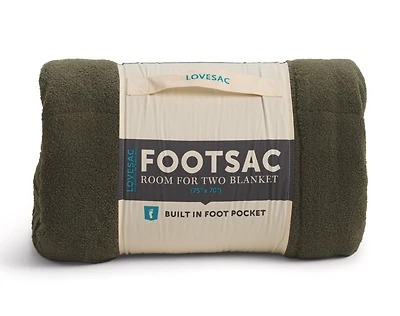 Room for Two Footsac Blanket: Thyme Sherpa
