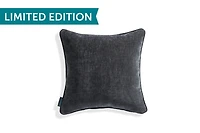 18x18 Throw Pillow Cover: Recycled Charcoal Etched Chenille