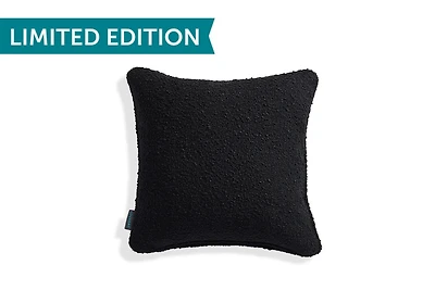 18x18 Throw Pillow Cover: Onyx Bouclé