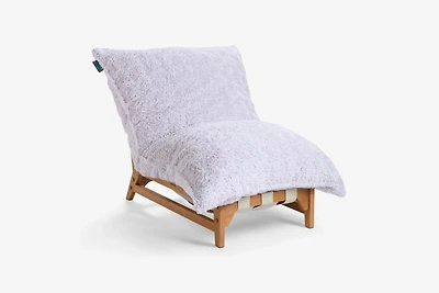 PillowSac Chair Jr.: Reversible Sterling Hare Phur/Cobalt Herringbone Chenille