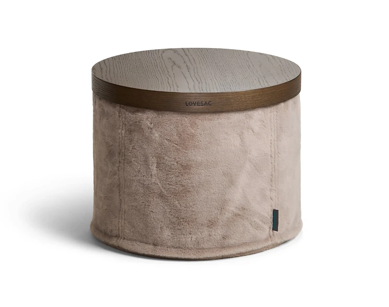 Round Ottoman Tray: Brown