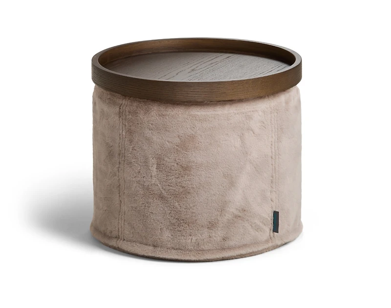 Round Ottoman Tray: Brown