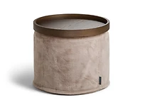 Round Ottoman Tray: Brown