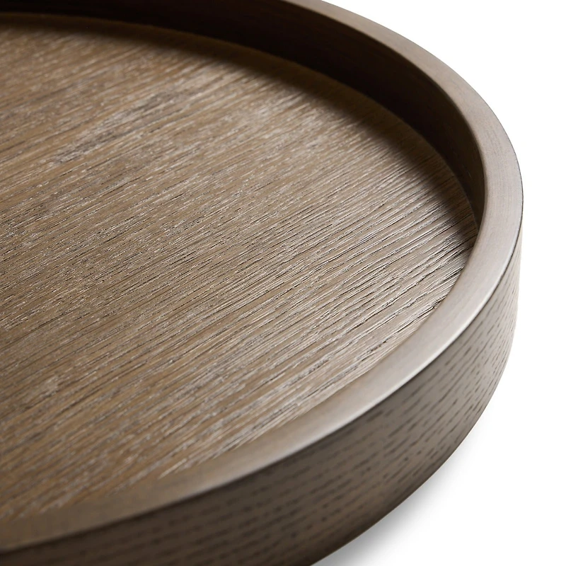 Round Ottoman Tray: Brown