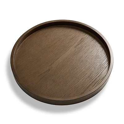 Round Ottoman Tray: Brown