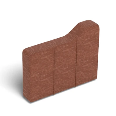 Swept Arm Side Cover: L: Terracotta Rained Chenille