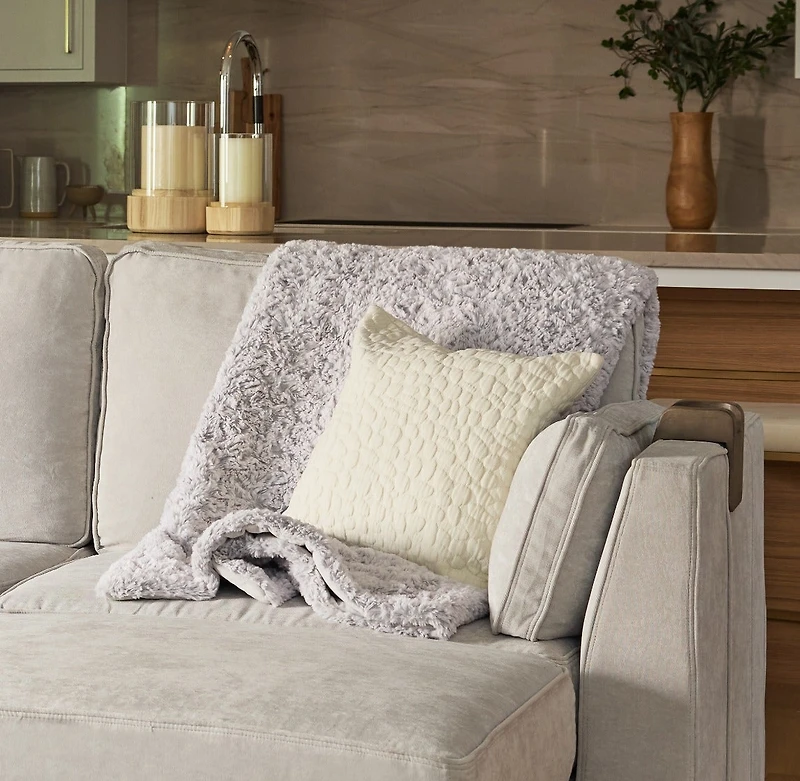 18x18 Throw Pillow Cover: Pebbled Neutral