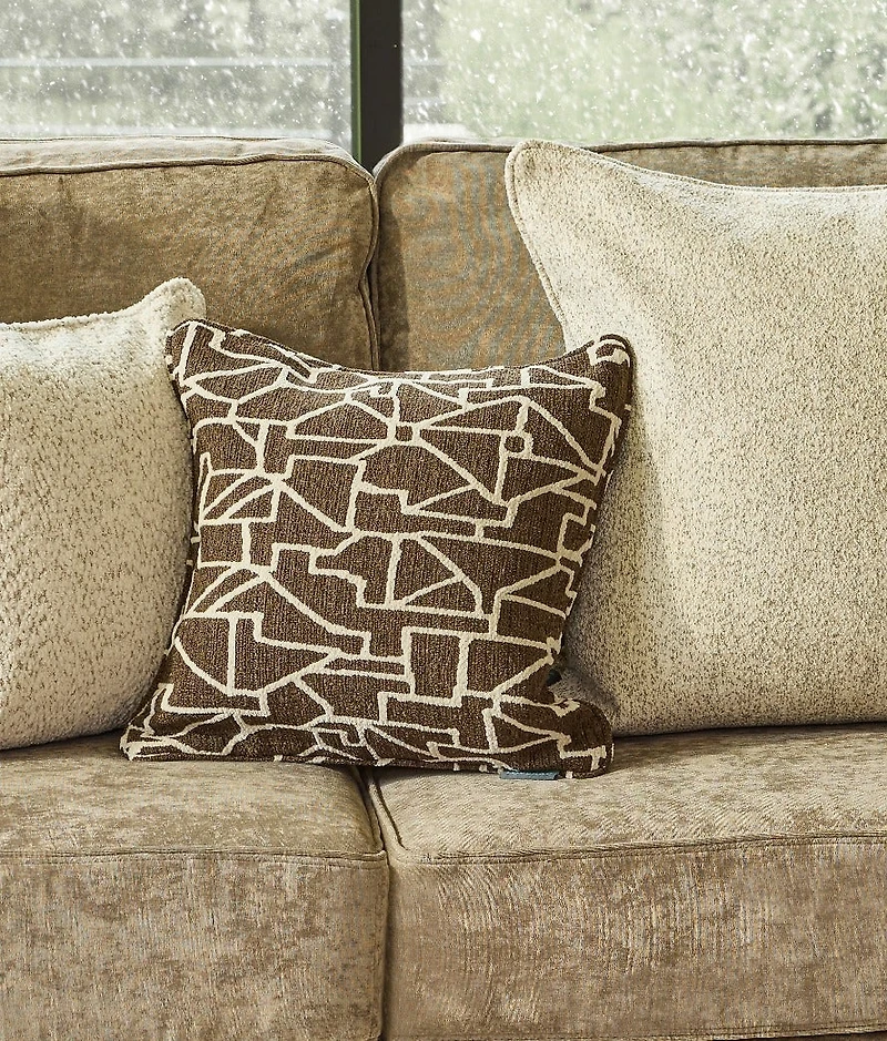 18x18 Throw Pillow Cover: Geometric Jacquard