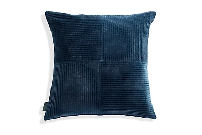 24x24 Throw Pillow Cover: Cobalt Corded Chenille