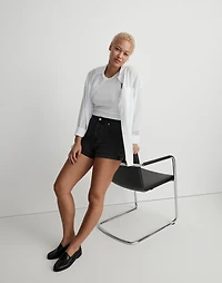 Curvy High-Rise Denim Shorts Lunar Wash