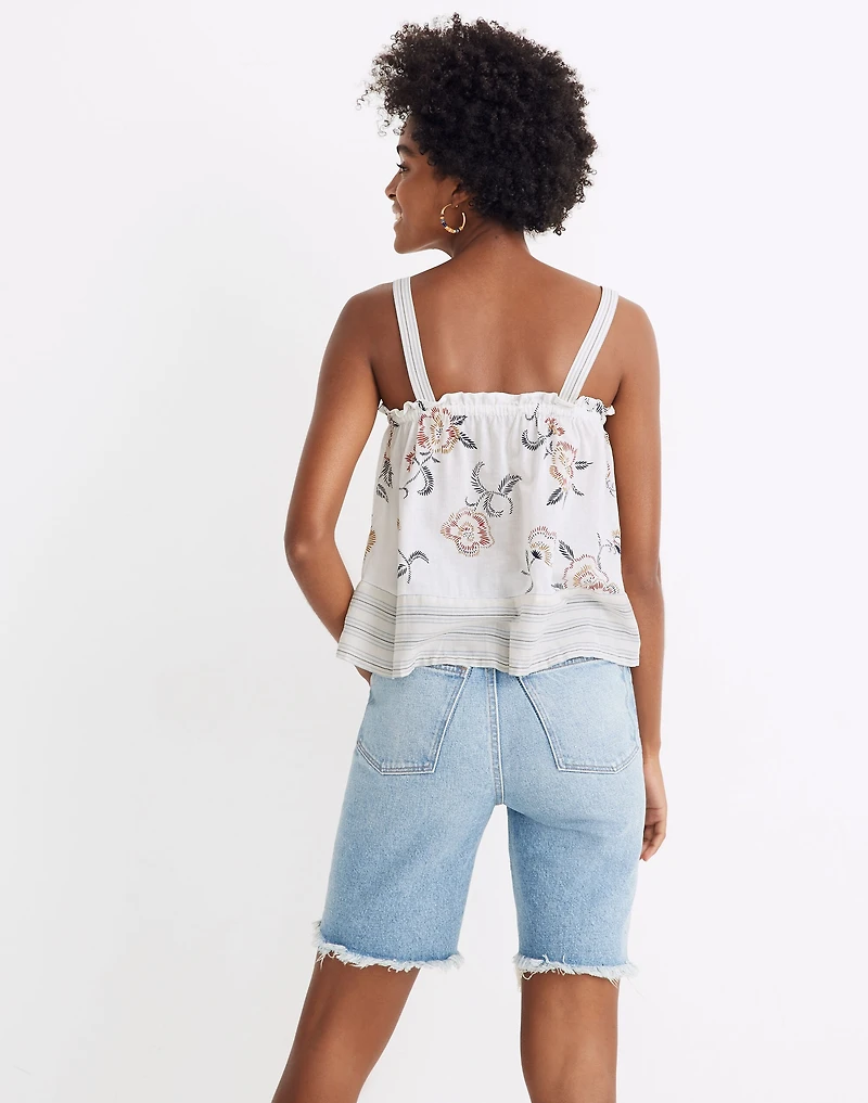 Madewell x Warm Drawstring Tank Top in Honolulu Hibiscus | Madewell