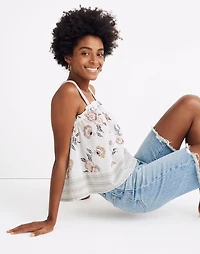 Madewell x Warm Drawstring Tank Top in Honolulu Hibiscus | Madewell