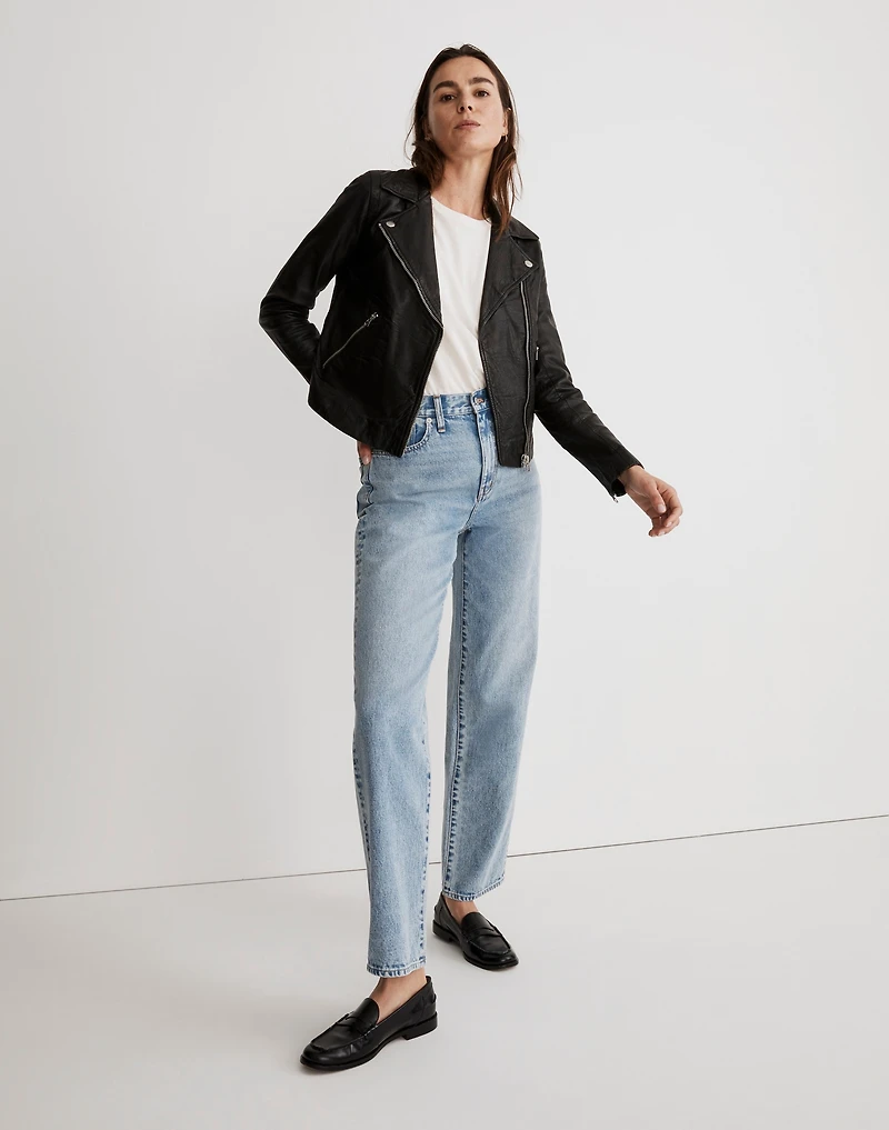 The Washed Leather Motorcycle Jacket | Madewell