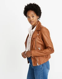 The Washed Leather Motorcycle Jacket | Madewell