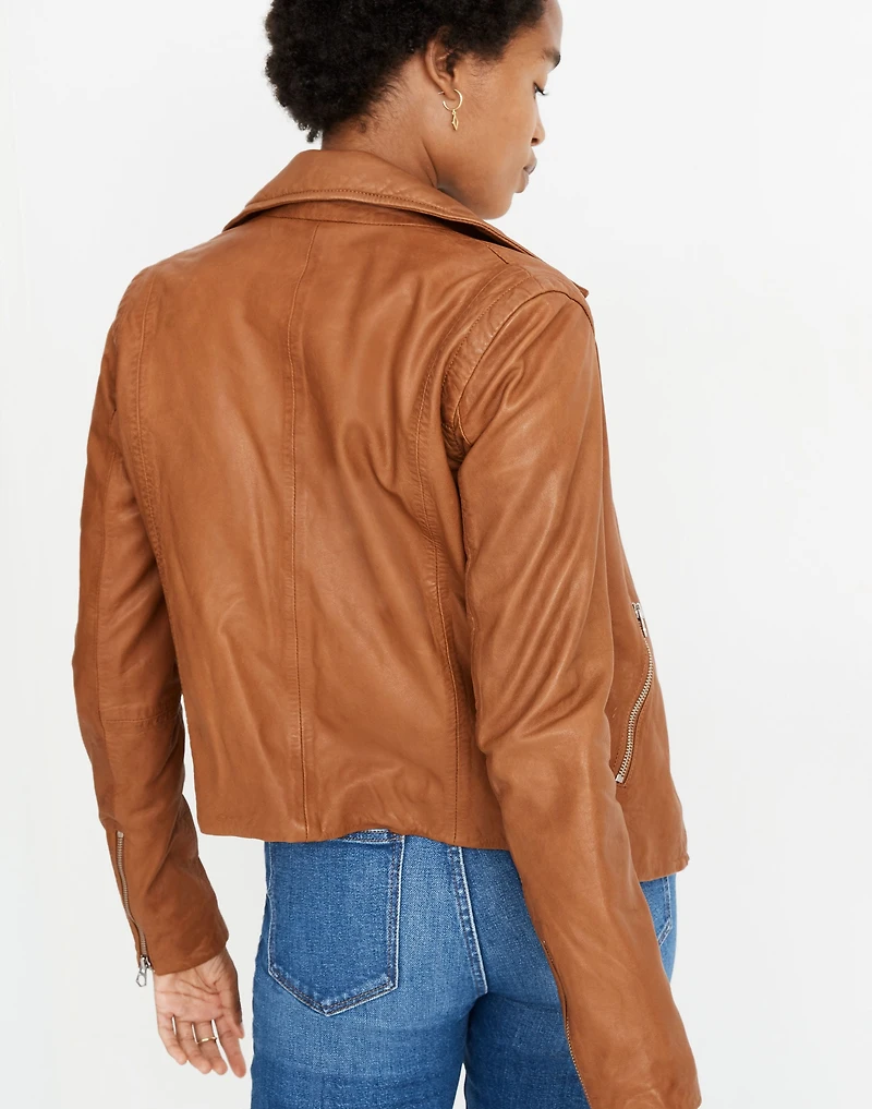 The Washed Leather Motorcycle Jacket | Madewell