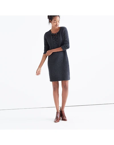 Lace-Up Sweater-Dress | Madewell
