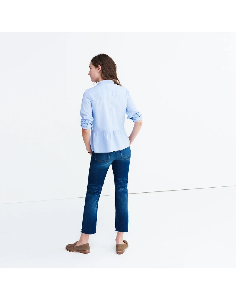 Lakeside Peplum Shirt in Waterfall Blue | Madewell