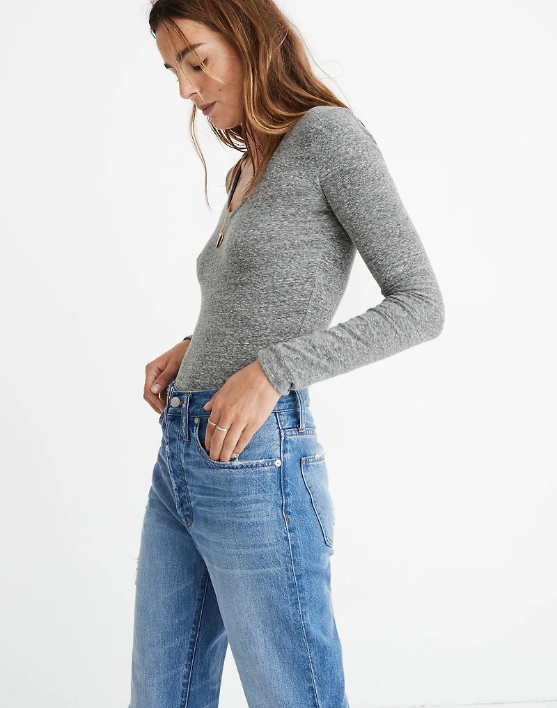 V-Neck Full-Coverage Bodysuit | Madewell