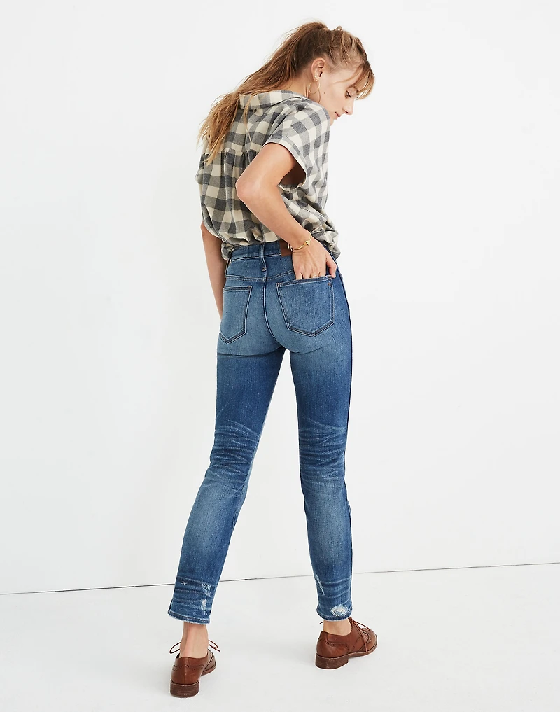 Tall Slim Straight Jeans: Distressed Button-Front Edition | Madewell