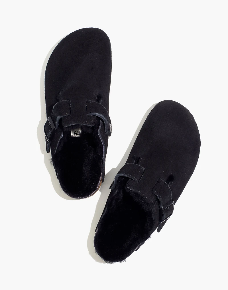 Birkenstock® Suede Boston Clogs Shearling | Madewell