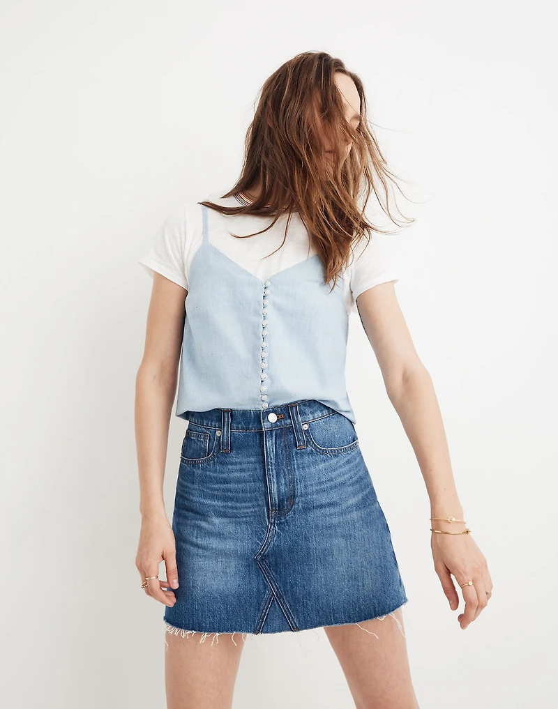 Rigid Denim A-Line Mini Skirt in Lakeline Wash: Eco Edition | Madewell