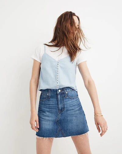 Rigid Denim A-Line Mini Skirt in Lakeline Wash: Eco Edition | Madewell
