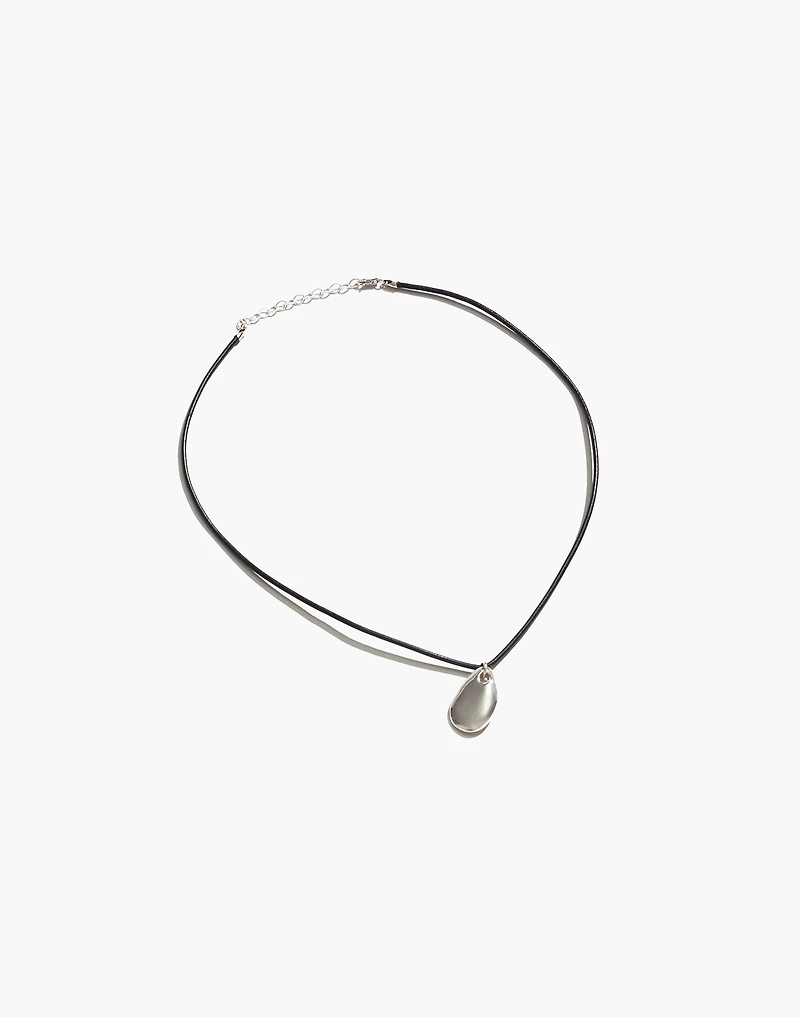 Maslo Jewelry Small Pebble Pendant Necklace Sterling Silver Cord | Madewell