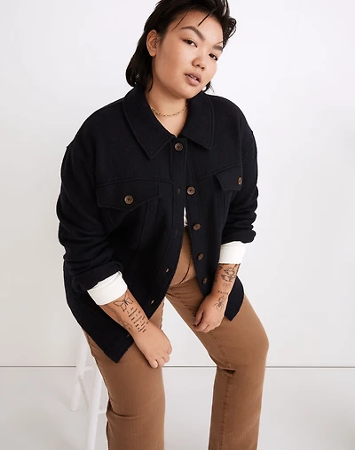 Plus Boiled Wool Bridgman Sweater-Jacket | Madewell