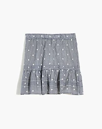 Embroidered Tiered Pull-On Mini Skirt in Gingham Check | Madewell