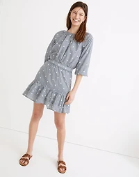 Embroidered Tiered Pull-On Mini Skirt in Gingham Check | Madewell