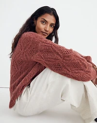 Cayden Pointelle Balloon-Sleeve Pullover Sweater | Madewell