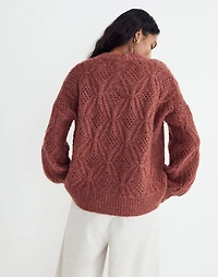 Cayden Pointelle Balloon-Sleeve Pullover Sweater | Madewell