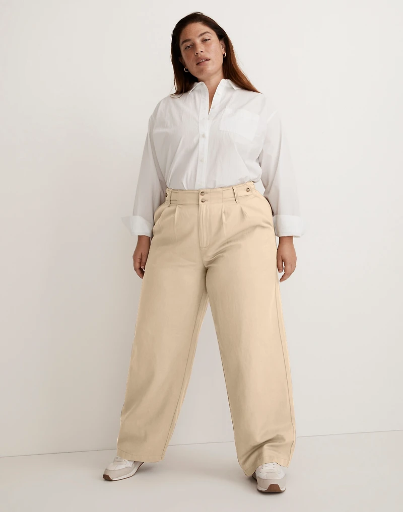 The Plus Harlow Wide-Leg Pant Drapey Twill | Madewell