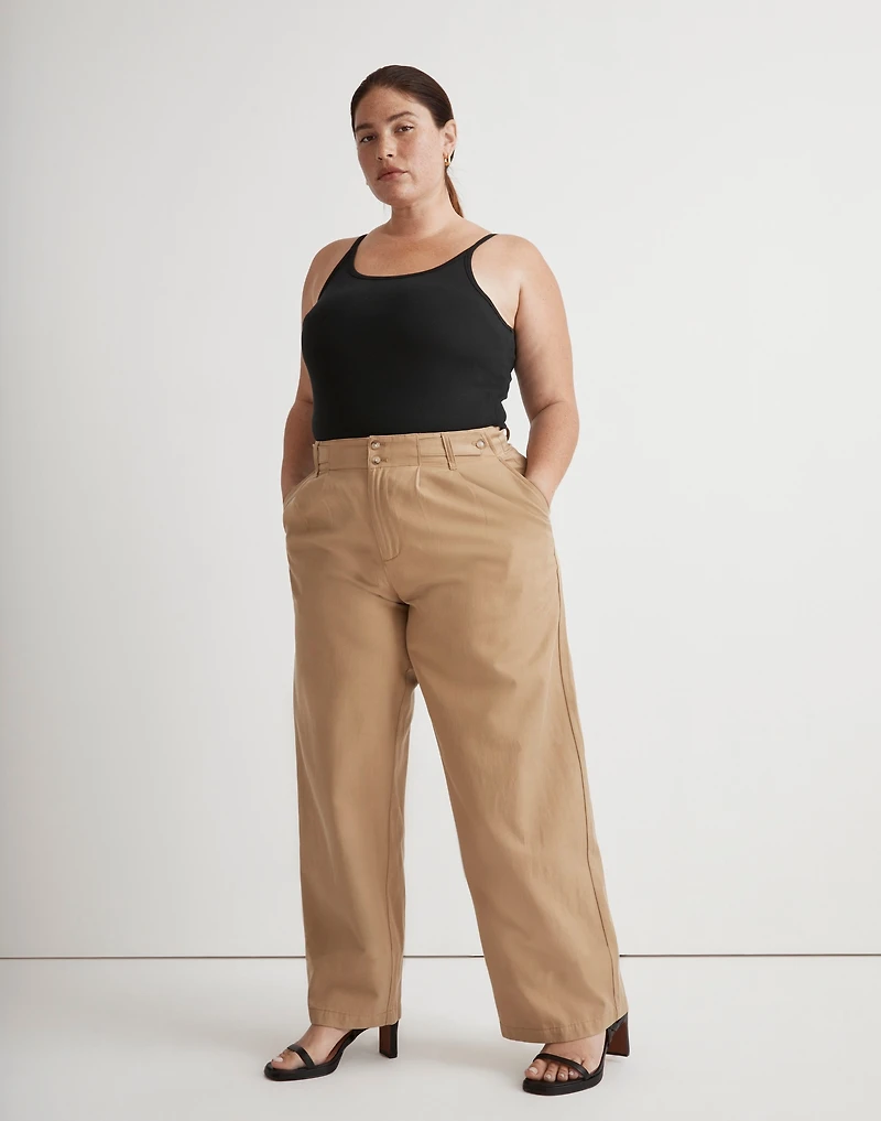 The Plus Harlow Wide-Leg Pant in Drapey Twill | Madewell
