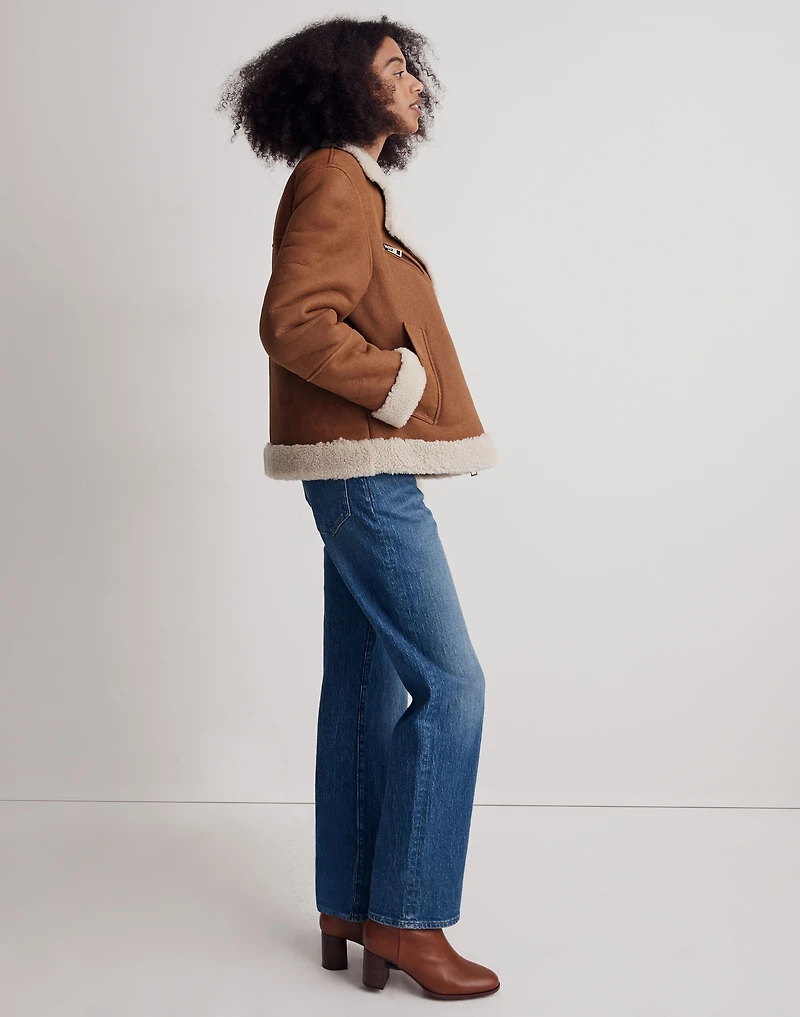 Oversized Shearling Motorcycle Jacket | Madewell