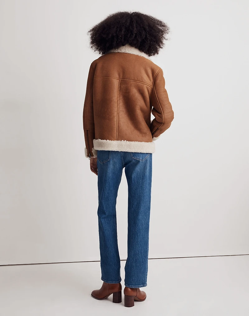 Oversized Shearling Motorcycle Jacket | Madewell