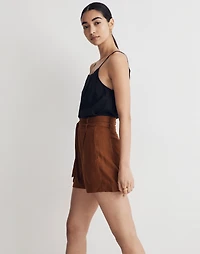 Belted High-Rise Shorts in Linen-Blend | Madewell