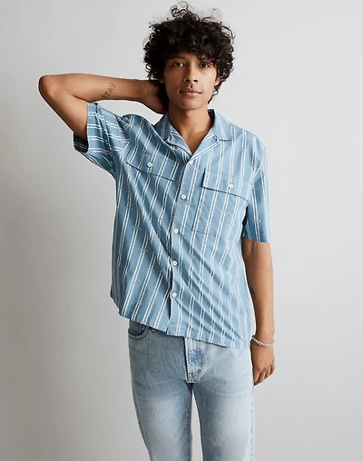 Boxy Short-Sleeve Shirt in Wave Print | Madewell