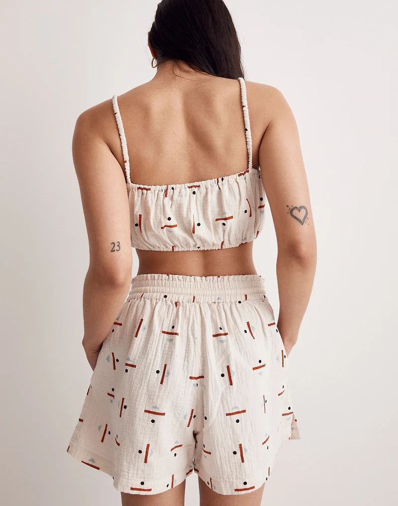 Madewell x Caroline Z Hurley Cover-Up Bubble Crop Top Tridot |