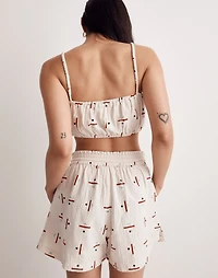 Madewell x Caroline Z Hurley Cover-Up Bubble Crop Top Tridot |