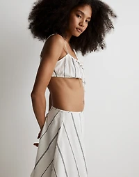 Tie-Front Bubble Cover-Up Crop Top | Madewell