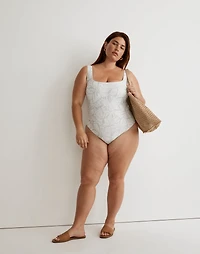 Plus Square-Neck Tank One-Piece Swimsuit | Madewell
