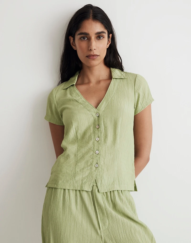 Notched V-Neck Button-Up Top | Madewell